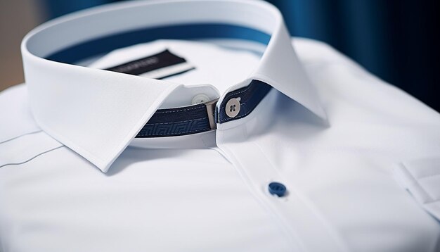 Photo e commerce close up product photoshoot of mens shirt inside neckband with tape and inside shoulder