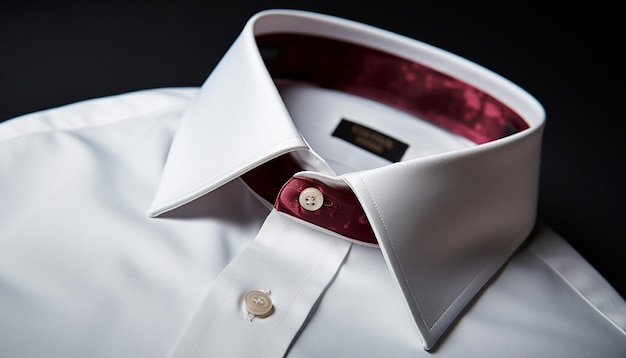 Foto e commerce close up product photoshoot di camicia da uomo all'interno della collana con nastro adesivo e spalla interna