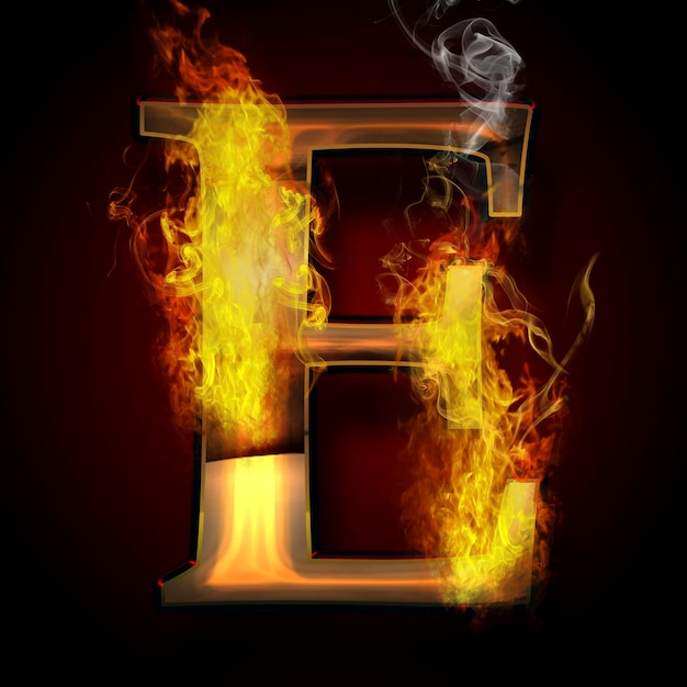 E, иллюстрация огненной буквы