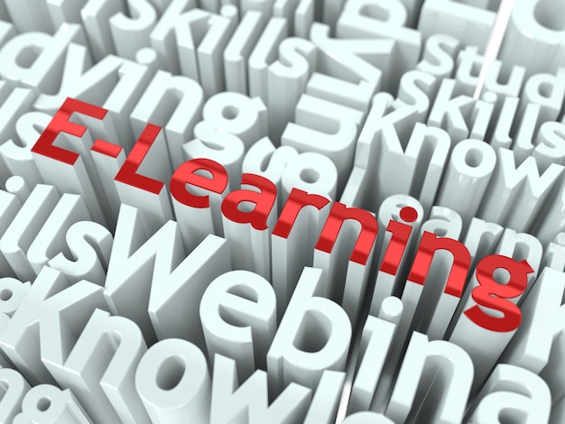 E-learning conceptontwerp. Online leren achtergrond.