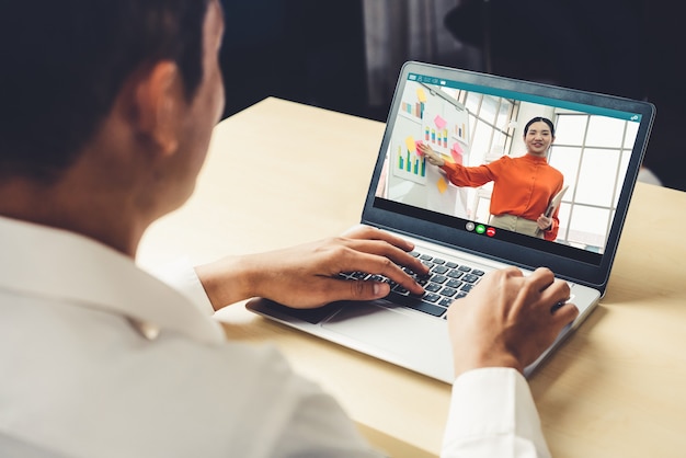 e-learning and online business presentation meeting concept.
