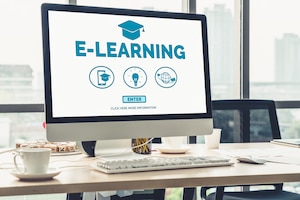 E-learning and online education for student and university concept.