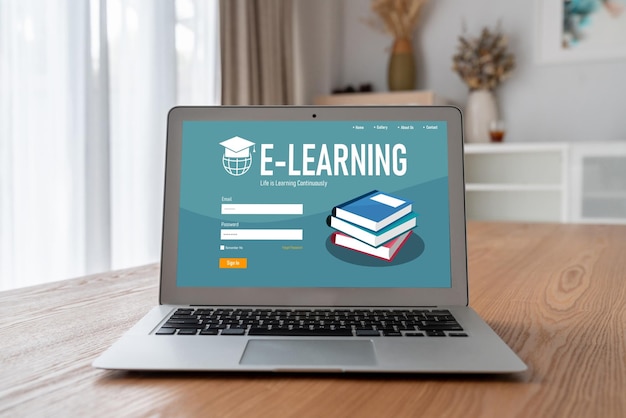 E-learning website met moderne software voor studenten om op internet te studeren