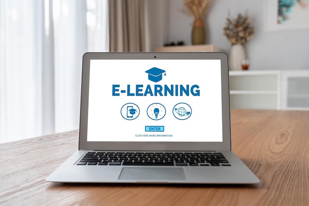 E-learning website met moderne software voor studenten om op internet te studeren