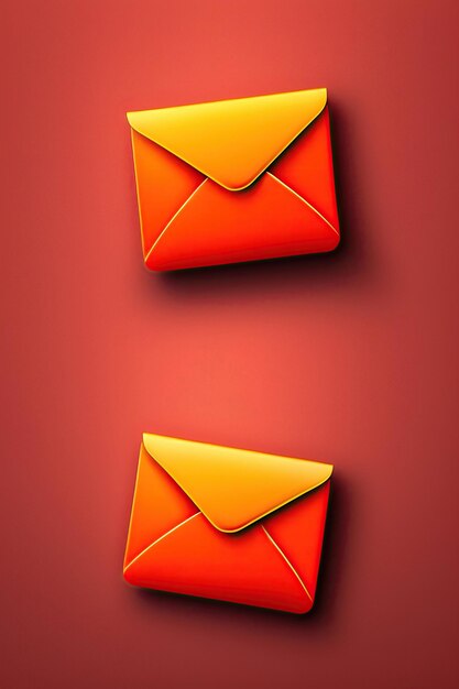 E-mail symbool met helderoranje enveloppen