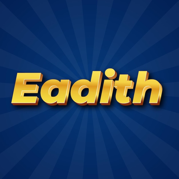 Eadith 텍스트 효과 골드 JPG 매력적인 배경 카드 사진