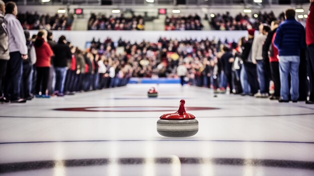 Eager spectators anticipate start of curling sport tournament eagerly AI Generated