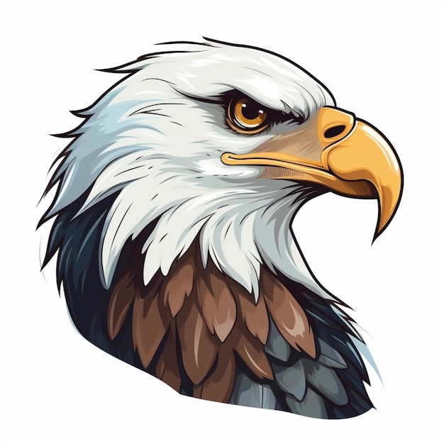 Eagle 2d cartoon vector illustratie op witte achtergrond