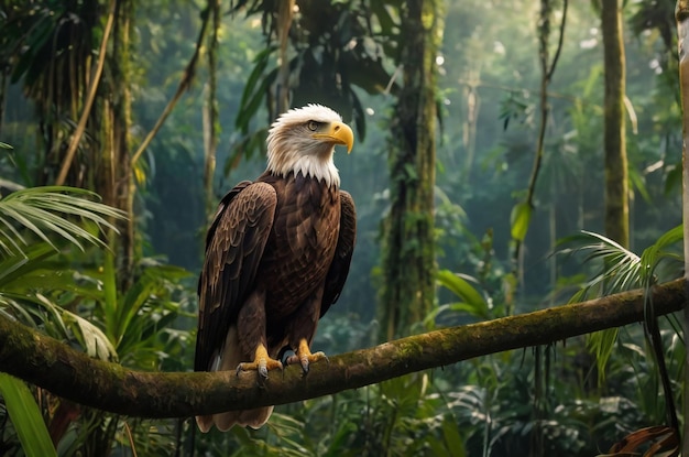 Photo an eagle in amazon rainforest