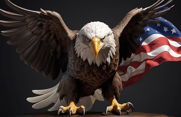 Eagle in American flag