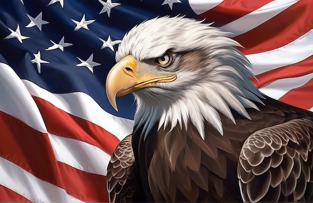 Eagle in American flag