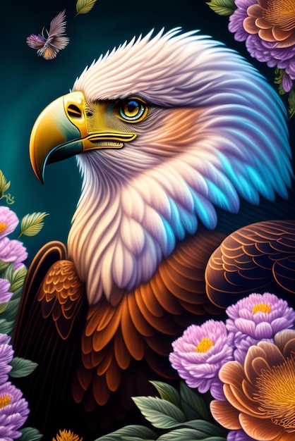 Eagle Bird A Colorful с фоновым усилителем Ai Generated