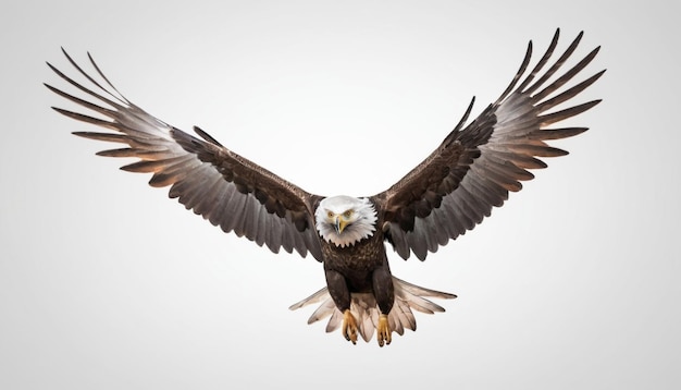 Eagle bird with wings flight isolated on white background 6