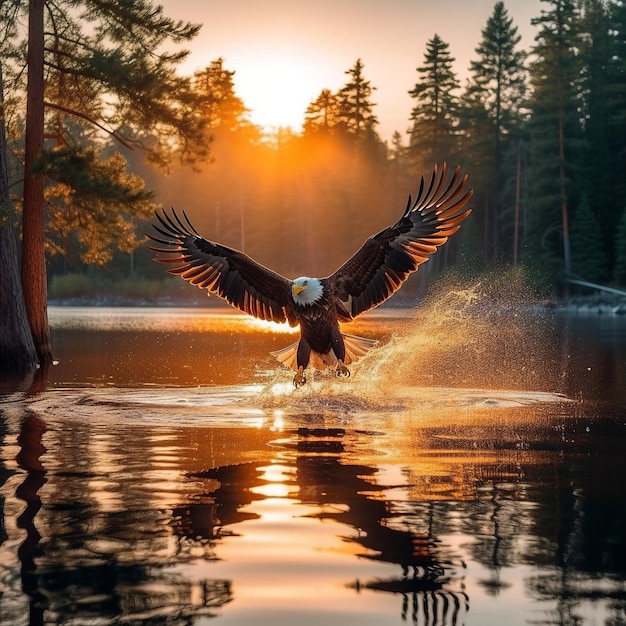 Foto l'aquila che cattura la sua preda