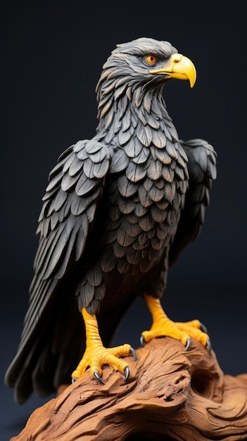 Eagle Character craft with isolated studio background