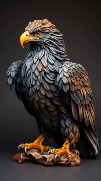 Eagle Character craft with isolated studio background