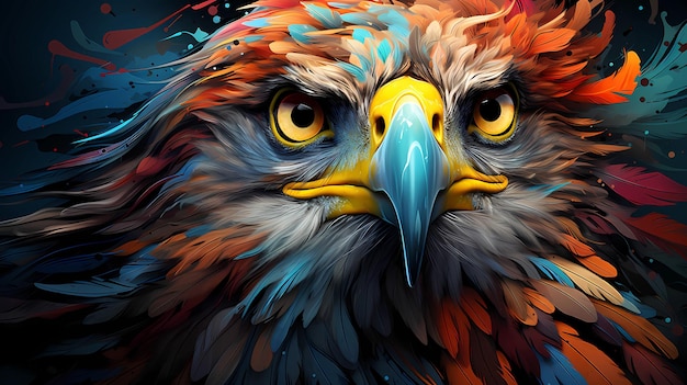 Eagle colorful rainbow