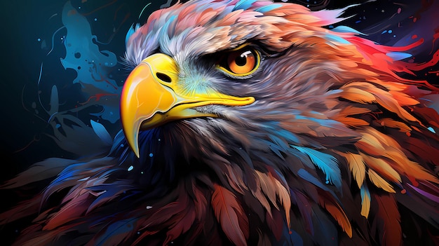 Eagle colorful rainbow