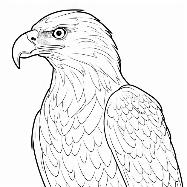 Photo eagle coloring book page black and white outline