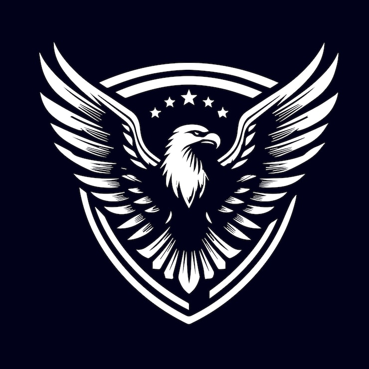 Photo eagle design logo with shield vector eps 10