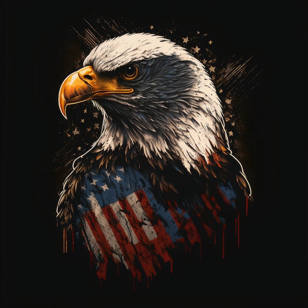 eagle  design with american flag