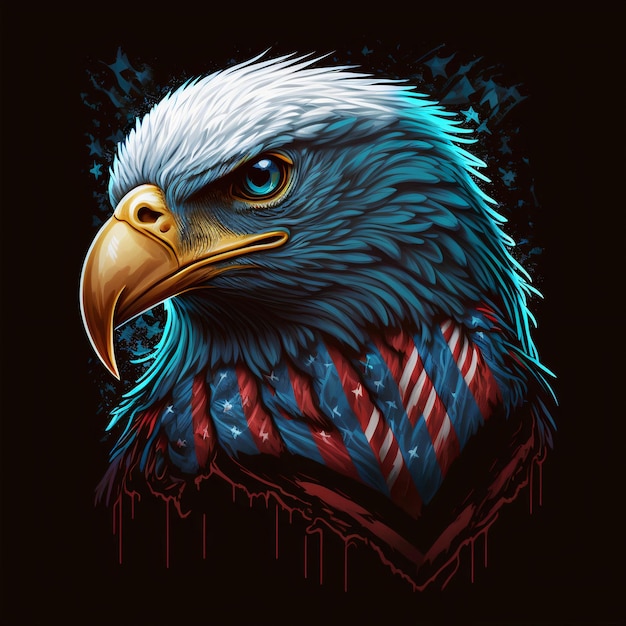 eagle design with american flag