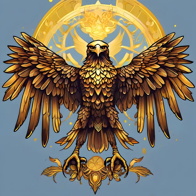 Eagle design with flapping wings