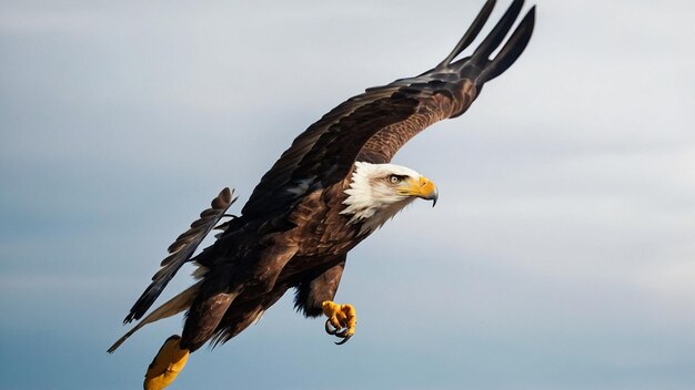 Foto l'aquila si tuffa velocemente per la preda