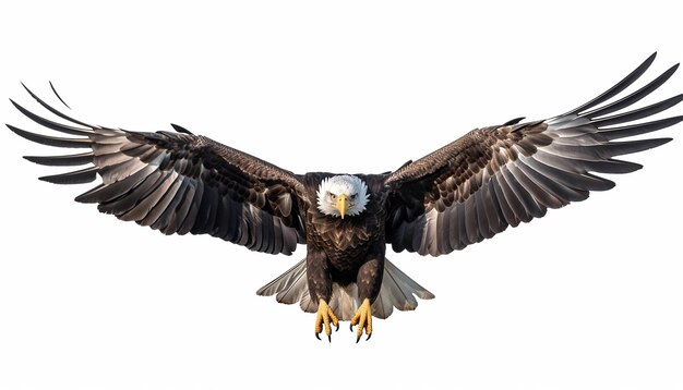 Eagle Elevation Front View Isolated on White Background