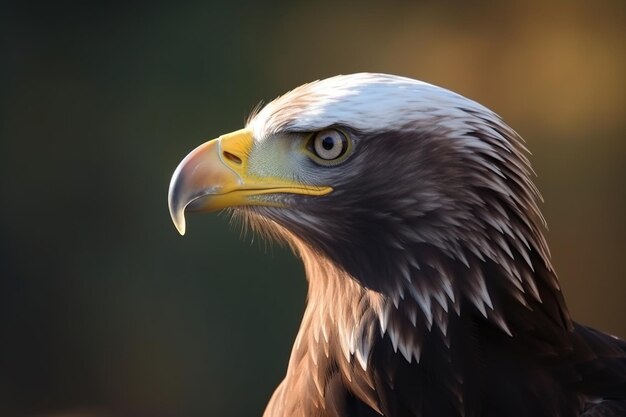 Eagle feather head photo close up