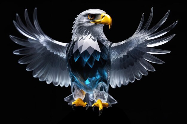 an eagle figurine made by glass