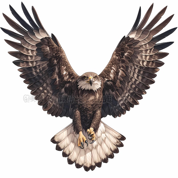 Eagle in Flight 3D Illustration