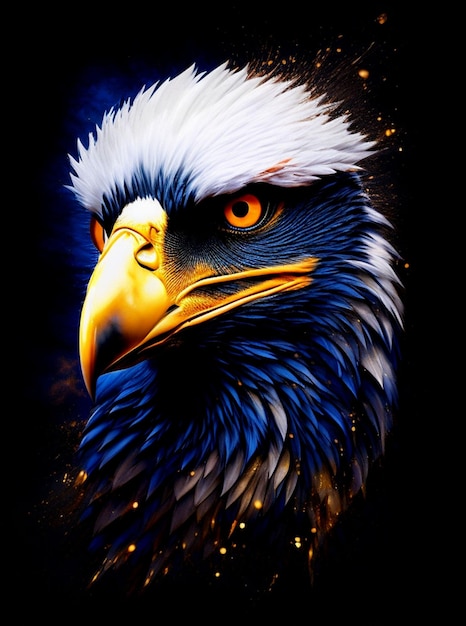 eagle head blue colors image