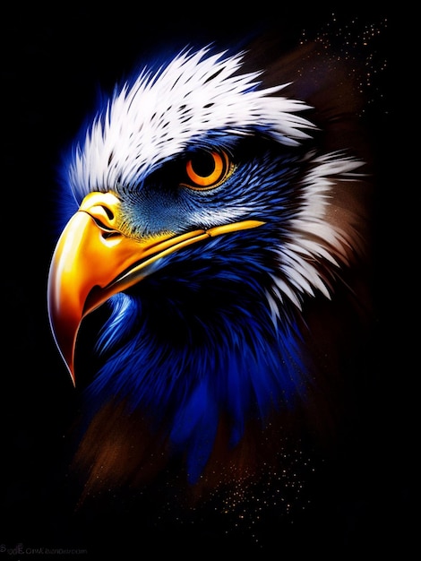 eagle head blue colors image