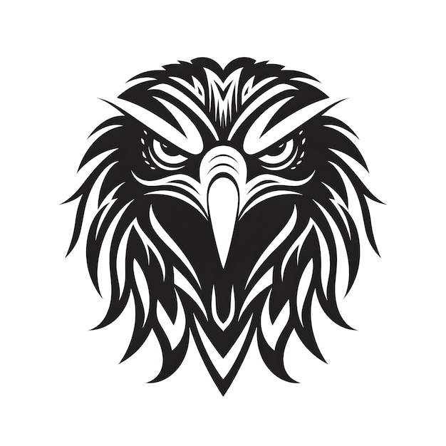 eagle head celtic symbol tribal tattoo design dark art illustration isolated on white