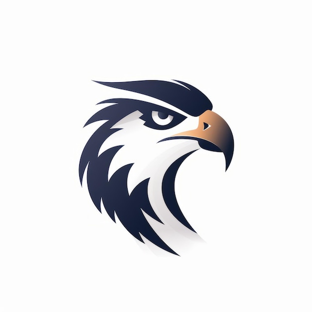 an eagle head icon and logo featuring dynamic and expressive animations in a light navy and black color scheme. the design showcases simple yet powerful forms with a strong facial expression. perfect