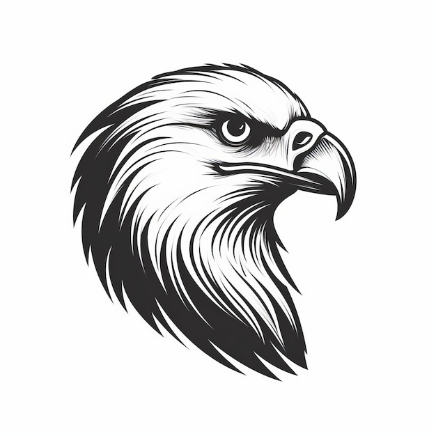 Eagle Head Portrait Vector Illustration High Quality Black And White Icon