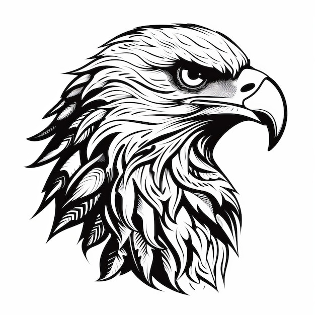 Eagle head tattoo vector art matte foto stijl kerem beyit