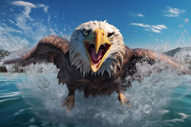 Eagle illustration hd 8k wallpaper stock photographic image