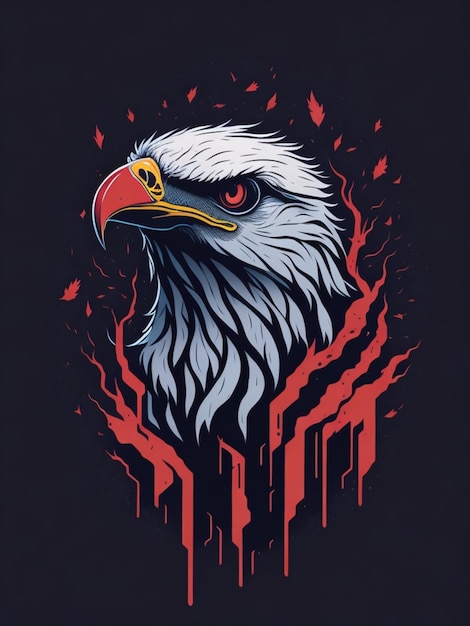 an eagle illustration for t shirt design