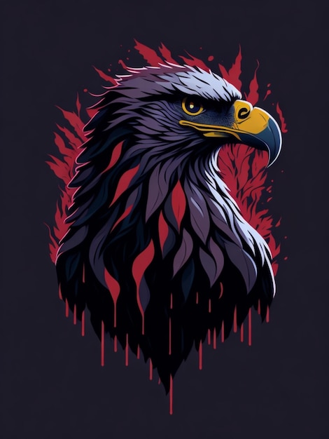 An eagle illustration for t shirt design