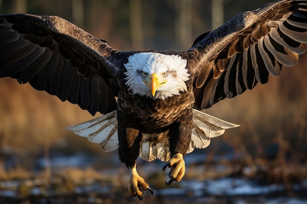 Foto eagle in luchtcompetitie geweldige manoeuvres generatieve ia