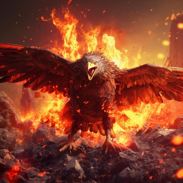 eagle on the lava