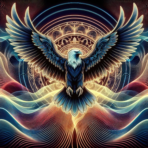 Eagle of Light Psychedelic Wings