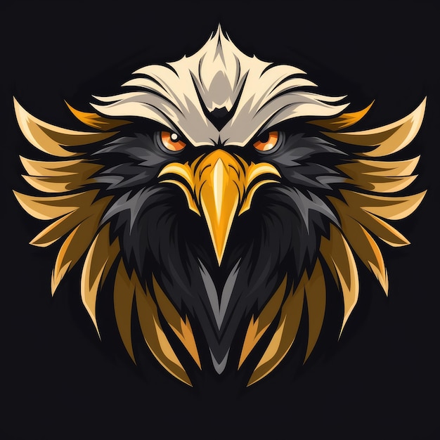 Eagle mascot black and golden color AI generated Image