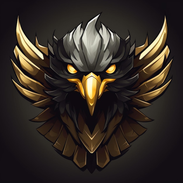 Eagle mascot black and golden color AI generated Image