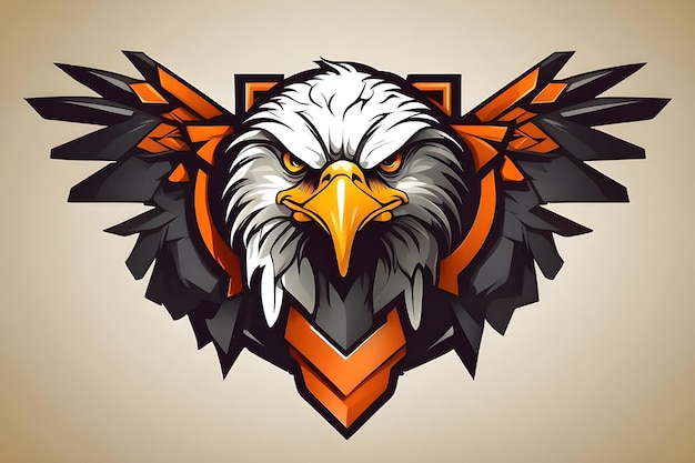 Eagle mascot logo with shield