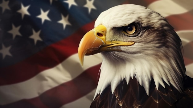 Eagle met USA Amerikaanse vlag patriottische achtergrond