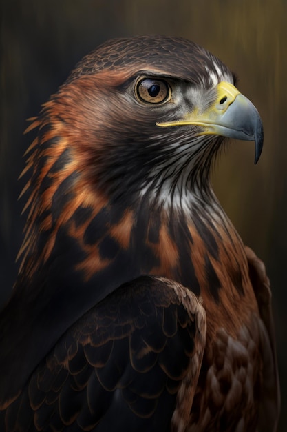 Photo eagle portrait on dark background ai generative