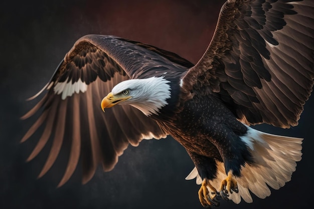 Eagle portrait on dark background AI Generative